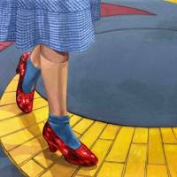 El camino de baldosas amarillas.
Óleo sobre lienzo, 55x38 2025