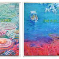 HERE COMES THE SUN...  técnica mixta tras metacrilato / 200 x 100 cm