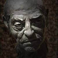 Busto de Luis Buñuel, 1982, barro cocido de tamaño natural. (fotógrafo: José Antonio Duce)