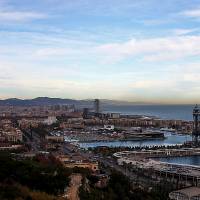 Vista del puerto de BCN desde el mirador de Montjuïc