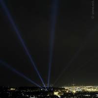 Vista desde el bunker luces de Montjuïc